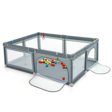 Load image into Gallery viewer, Portable Extra-Large Safety Baby Fence with Ocean Balls and Rings-Gray