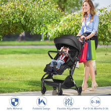 Load image into Gallery viewer, Foldable Lightweight Baby Travel Stroller for Airplane-Black
