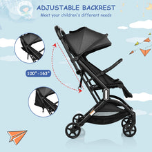 Load image into Gallery viewer, Foldable Lightweight Baby Travel Stroller for Airplane-Black