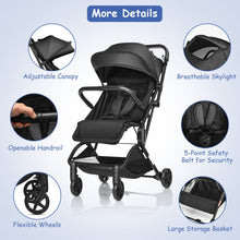 Load image into Gallery viewer, Foldable Lightweight Baby Travel Stroller for Airplane-Black