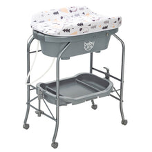 Load image into Gallery viewer, Portable Baby Changing Table with Storage Basket and Shelves-Gray