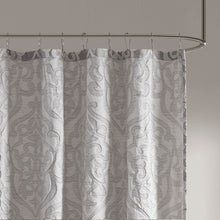 Load image into Gallery viewer, Madison Park Odette 100% Polyester Jacquard Shower Curtain- Silver MP70-6875 By Olliix