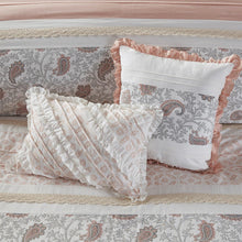Load image into Gallery viewer, Madison Park Dawn 100% Cotton T180 9 Pcs Printing Pieced Comforter Set - Cal King - Blush MP10-6868 By Olliix