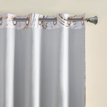 Load image into Gallery viewer, Rebecca Grommet Top Printed Marble Metallic Total Blackout Curtain ID40-1982 By Olliix