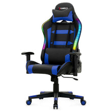 Load image into Gallery viewer, Adjustable Swivel Gaming Chair with LED Lights and Remote-Blue
