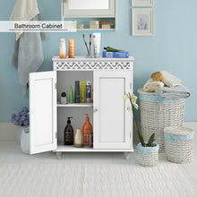 Load image into Gallery viewer, White Wooden 2-Door Storage Cabinet Cupboard