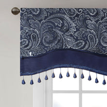 Load image into Gallery viewer, Aubrey Jacquard Window Rod Pocket Valance With Beads - MP41-7425