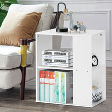 Load image into Gallery viewer, 2-Tier Side End Table with Storage Shelves -White