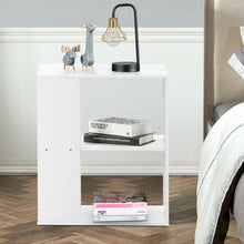 Load image into Gallery viewer, 2-Tier Side End Table with Storage Shelves -White
