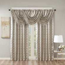 Load image into Gallery viewer, Sunsmart Cassius Marble Jacquard Total Blackout Rod Pocket/Back Tab Curtain Panel SS40-0099 By Olliix