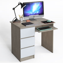 Load image into Gallery viewer, 3-Drawer Computer Desk with Keyboard Tray-Natural