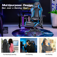 Load image into Gallery viewer, Gaming Chair Adjustable Swivel Racing Style Computer Office Chair-Blue