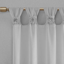 Load image into Gallery viewer, Floral Twist Tab Top Window Panel Embellished W/ Flower -50X84" Mp40-5651