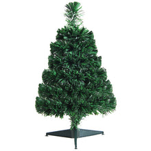 Load image into Gallery viewer, 2 Feet Pre-lit Fiber Optic PVC Artificial Christmas Tree Tabletop with Stand
