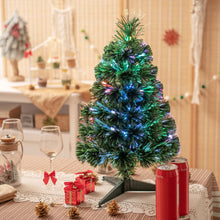 Load image into Gallery viewer, 2 Feet Pre-lit Fiber Optic PVC Artificial Christmas Tree Tabletop with Stand