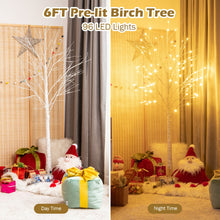 Load image into Gallery viewer, Pre-lit White Twig Birch Tree for Christmas Holiday with LED Lights-6 ft