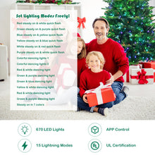 Load image into Gallery viewer, Pre-lit Artificial Hinged Christmas Tree with APP Controlled LED Lights-8 ft