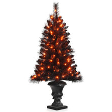 Load image into Gallery viewer, 4 Feet Pre-lit Potted Christmas Halloween Tree with LED Lights
