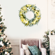 Load image into Gallery viewer, 24 Inches Pre-Lit Artificial Christmas Wreath with 50 LED Lights