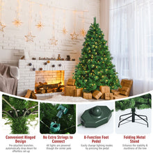 Load image into Gallery viewer, Pre-Lit Hinged Lifelike Lush Artificial Christmas Tree with PVC Tips-6'