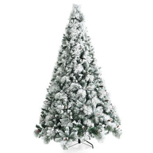Load image into Gallery viewer, 8 Feet Snow Flocked Christmas Tree Glitter Tips with Pine Cone and Red Berries