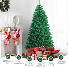 Load image into Gallery viewer, Realistic Glittery Christmas Tree Iridescent Hinged Pine Tree with PVC and PET Leaves