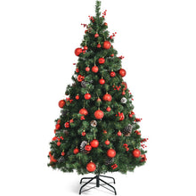 Load image into Gallery viewer, Pre-lit Christmas Hinged Tree with Red Berries and Ornaments-5 ft