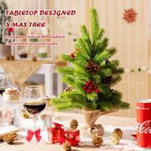Load image into Gallery viewer, 20 Inch Tabletop PE Christmas Tree Holiday Decor with Pine Cones and Red Berries