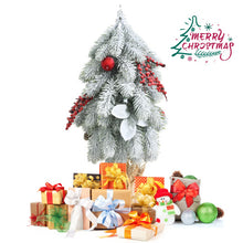 Load image into Gallery viewer, 19 Inch Snow Flocked Christmas Tree with Pine Cones and Red Berries