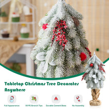 Load image into Gallery viewer, 19 Inch Snow Flocked Christmas Tree with Pine Cones and Red Berries