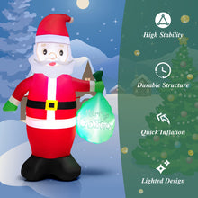 Load image into Gallery viewer, 5 Feet Christmas Inflatable Santa Claus Holding Gift Bag for Yard and Garden Lawn