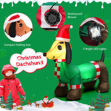 Load image into Gallery viewer, 4 Feet Long Christmas Inflatable Dachshund Dog