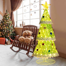 Load image into Gallery viewer, 4.6 Feet Pre-Lit Pop-up Christmas Tree with 110 Warm Lights-Green