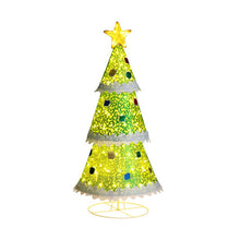 Load image into Gallery viewer, 4.6 Feet Pre-Lit Pop-up Christmas Tree with 110 Warm Lights-Green