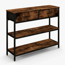 Load image into Gallery viewer, Console Table with Folding Fabric Drawers for Entryway-Rustic Brown