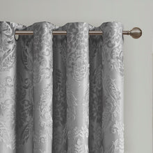 Load image into Gallery viewer, Amelia Knitted Jacquard Paisley Total Blackout Grommet Top Curtain Panel - SS40-0199