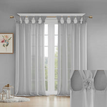 Load image into Gallery viewer, Floral Twist Tab Top Window Panel Embellished W/ Flower -50X84" Mp40-5651
