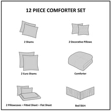 Load image into Gallery viewer, Emilia 12 Piece Jacquard Complete Bed Set - Queen MP10-7204