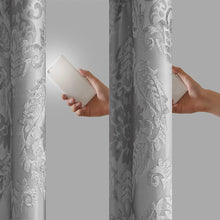 Load image into Gallery viewer, Amelia Knitted Jacquard Paisley Total Blackout Grommet Top Curtain Panel - SS40-0199