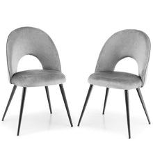 Load image into Gallery viewer, Dining Chair Set of 2 with Metal Base and Adjustable Pads-Gray