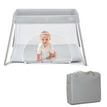 Load image into Gallery viewer, Lightweight Foldable Baby Playpen w/ Carry Bag-Light Gray