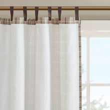 Load image into Gallery viewer, Olliix Anaheim 100% Polyester Jacquard Plaid Faux Leather Tab Top Panel With Fleece Lining By Madison Park MP40-6765