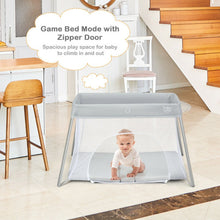 Load image into Gallery viewer, Lightweight Foldable Baby Playpen w/ Carry Bag-Light Gray