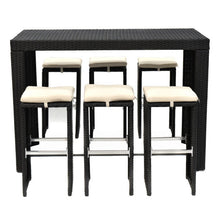 Load image into Gallery viewer, 7 pcs Outdoor Rattan Wicker Dining Set