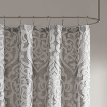 Load image into Gallery viewer, Madison Park Odette 100% Polyester Jacquard Shower Curtain- Silver MP70-6875 By Olliix