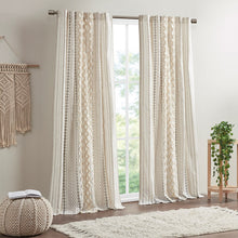 Load image into Gallery viewer, Imani Cotton Printed Window Panel With Chenille Stripe And Lining II40-1180 By Olliix
