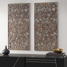Load image into Gallery viewer, Botanical Panel Carved Wall 2 Piece Set - MP95B-0263