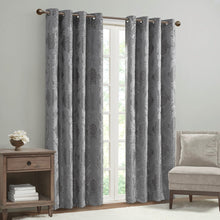 Load image into Gallery viewer, Amelia Knitted Jacquard Paisley Total Blackout Grommet Top Curtain Panel - SS40-0199