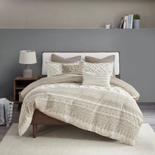 Load image into Gallery viewer, Mila Cotton Printed Duvet Cover Set With Chenille Full/Queen II12-1126 By Olliix