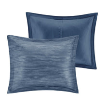 Load image into Gallery viewer, Madison Park Walter 100% Polyester Printed Seersucker 7Pcs Comforter Set - King - Navy MP10-7130 By Olliix